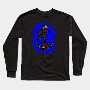 Anchor with Roses Long Sleeve T-Shirt